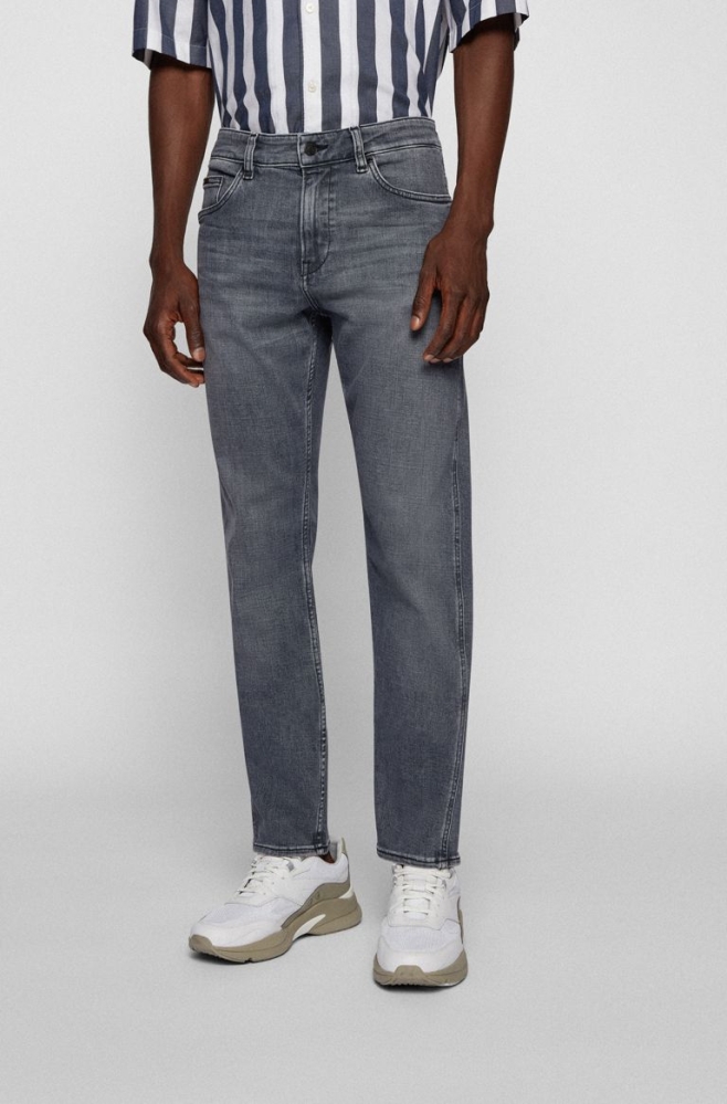 HUGO BOSS Cashmere-touch Slim-fit Men's Jeans Grey - KRWZ019