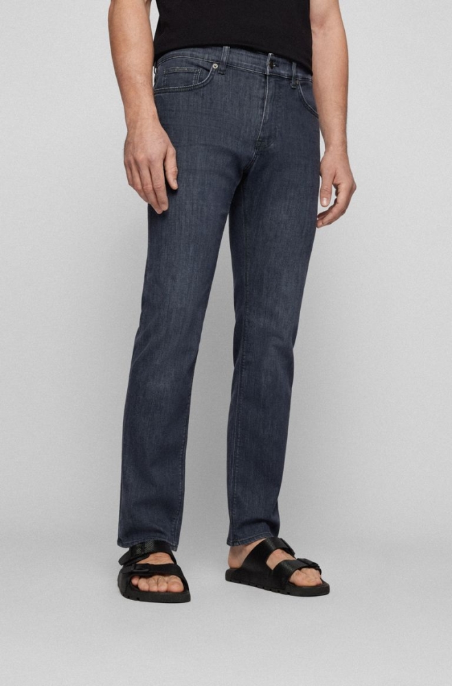 HUGO BOSS Regular-fit Lightweight Stretch Men's Jeans Grey - SBFF811